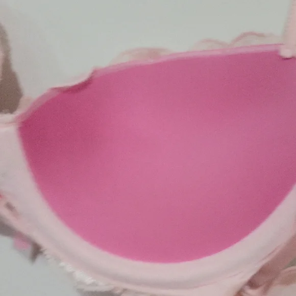 PINK Victoria's Secret Lace Push Up Underwire Bra - Light Pink - Picture 7 of 11